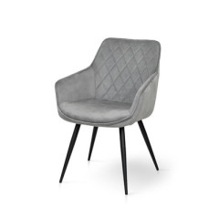  Крісло м'яке велюр Наомі чорний/світло-сірий Мікс Меблі