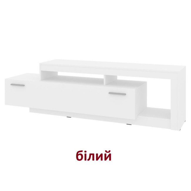 ТВ Тумба широка 178/42/52 см 1 ящик з полицями Лайт антрацит/білий Пехотін