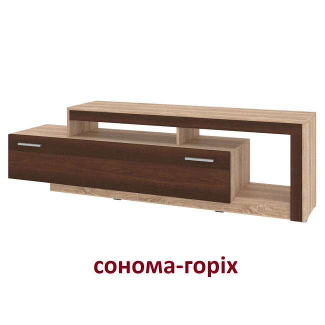 ТВ Тумба широка 178/42/52 см 1 ящик з полицями Лайт антрацит/білий Пехотін