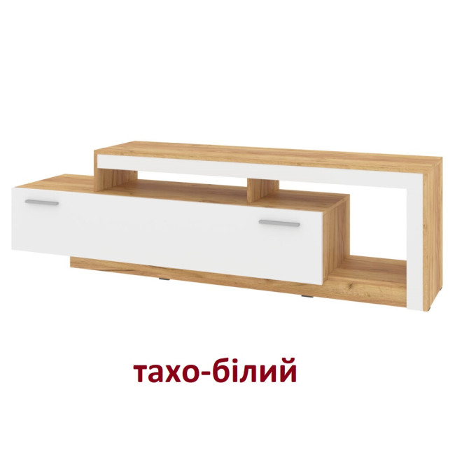 ТВ Тумба широка 178/42/52 см 1 ящик з полицями Лайт антрацит/білий Пехотін