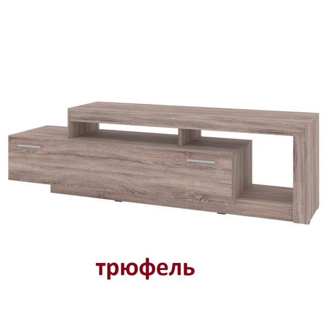 ТВ Тумба широка 178/42/52 см 1 ящик з полицями Лайт антрацит/білий Пехотін