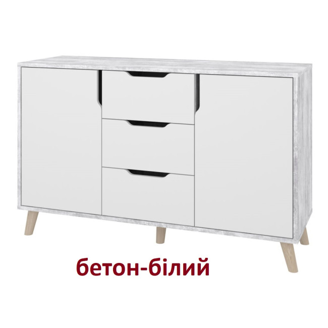 Комод у спальню вітальню передпокій 3 ящики 2 двері 120/40/75.5 см К-3+2 Ретро тахо/білий Пехотін