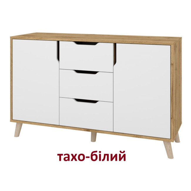 Комод у спальню вітальню передпокій 3 ящики 2 двері 120/40/75.5 см К-3+2 Ретро тахо/білий Пехотін