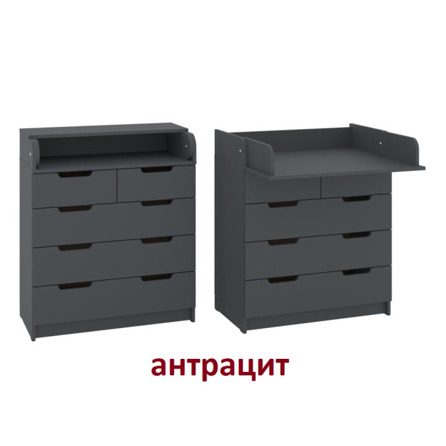 Комод пеленальний для новонароджених 5 ящиків 80/43-73/95 см К-3+3 Пехотін