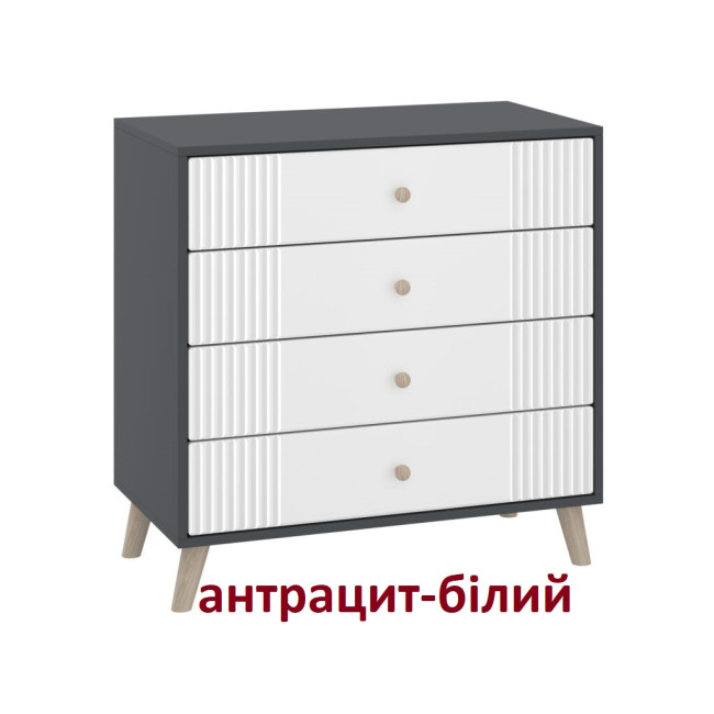Комод в спальню гостиную прихожую 4 ящика 80/43/80.5 см К-4 МДФ Ретро Пехотин
