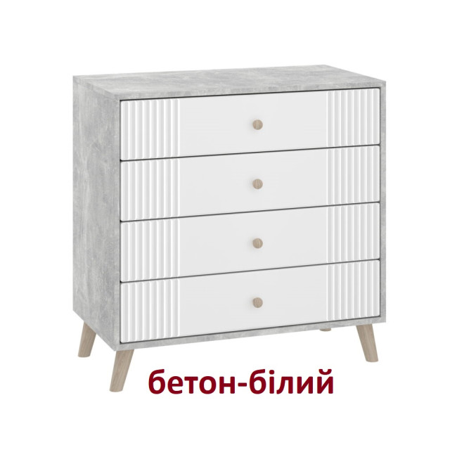 Комод в спальню гостиную прихожую 4 ящика 80/43/80.5 см К-4 МДФ Ретро Пехотин