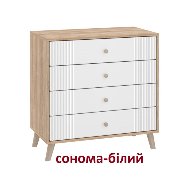 Комод в спальню гостиную прихожую 4 ящика 80/43/80.5 см К-4 МДФ Ретро Пехотин
