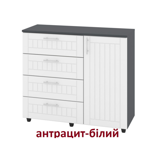 Комод у спальню вітальню передпокій 4 ящики 1 двері 100/38/87.5 см К-4+1 МДФ Пехотін