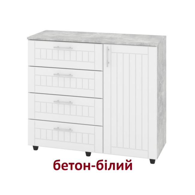 Комод у спальню вітальню передпокій 4 ящики 1 двері 100/38/87.5 см К-4+1 МДФ Пехотін
