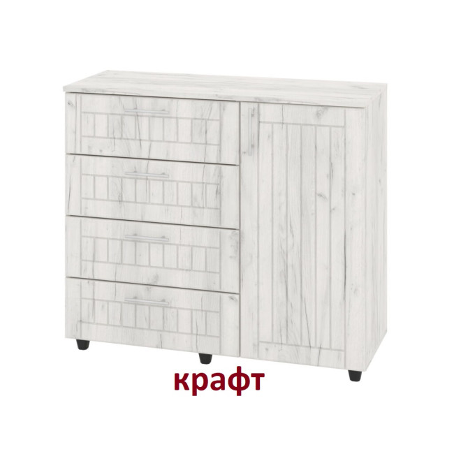 Комод у спальню вітальню передпокій 4 ящики 1 двері 100/38/87.5 см К-4+1 МДФ Пехотін