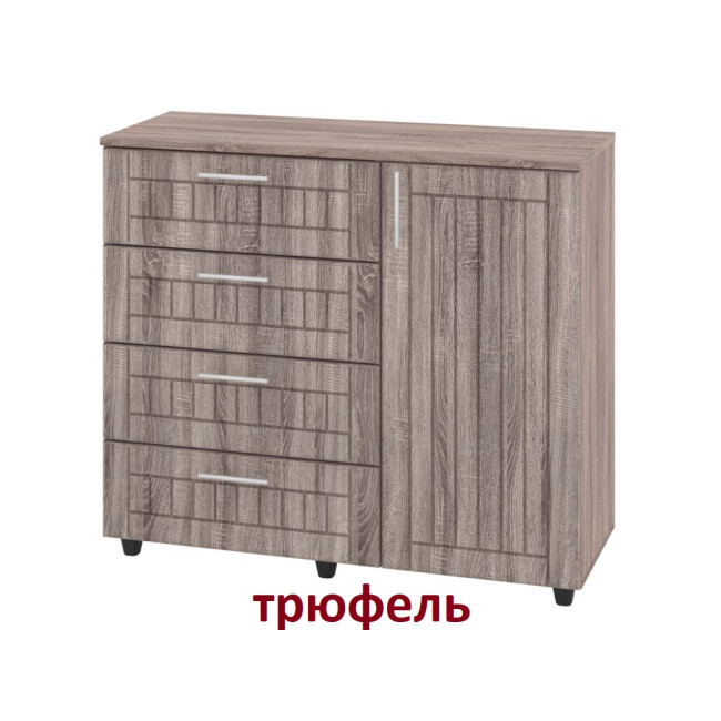 Комод у спальню вітальню передпокій 4 ящики 1 двері 100/38/87.5 см К-4+1 МДФ Пехотін
