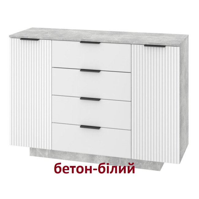 Комод у спальню вітальню передпокій 4 ящики 2 двері 128/43/91,5 см К-6 МДФ Пехотін