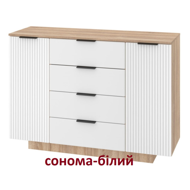 Комод у спальню вітальню передпокій 4 ящики 2 двері 128/43/91,5 см К-6 МДФ Пехотін