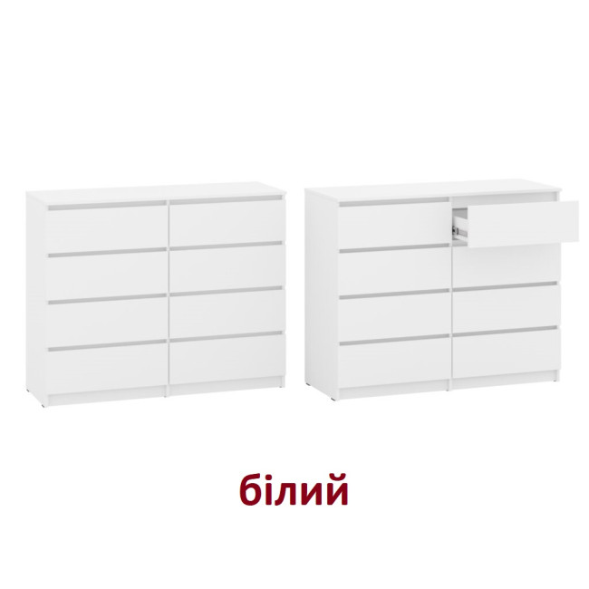 Комод в спальню гостиную прихожую 8 ящиков 1200/450/970 НС-8 Пехотин