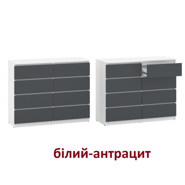 Комод в спальню гостиную прихожую 8 ящиков 1200/450/970 НС-8 Пехотин