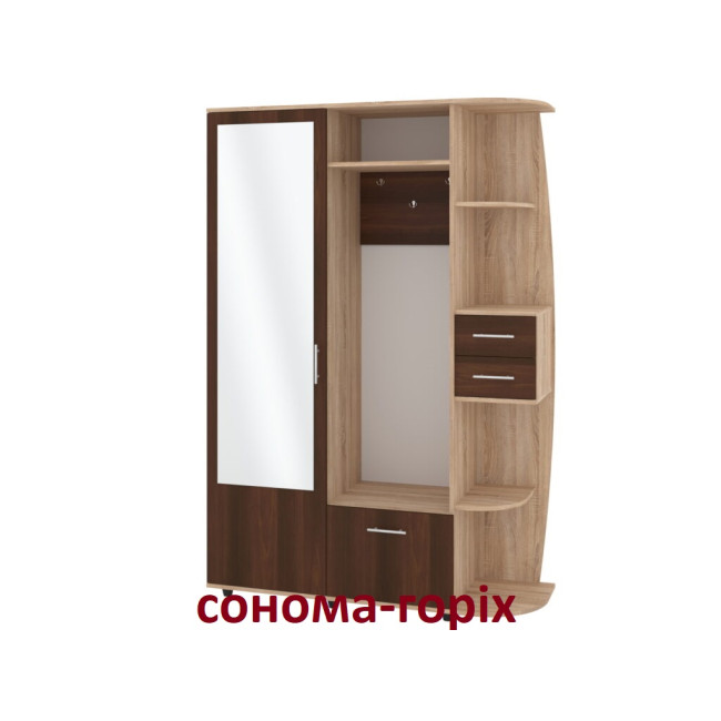 Передпокій 130 см із дзеркалом Альпіна тахо/білий Пехотін