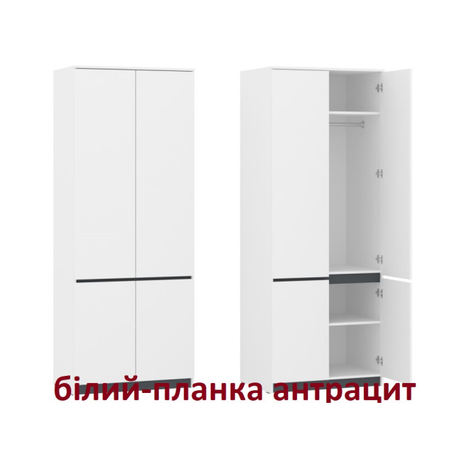 Шафа для одягу чотиридверна 80 см НС-ШГ Пехотін