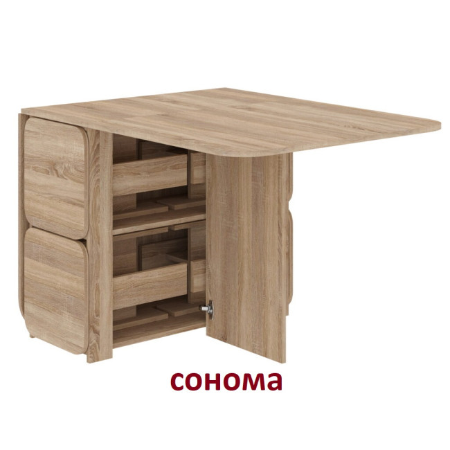 Стіл книжка 7+4 табурета сонома Пехотін