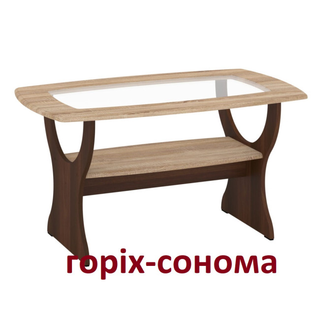 Стіл журнальний зі склом Шарм МДФ 100/60 см Пехотін