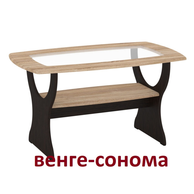Стіл журнальний зі склом Шарм МДФ 100/60 см Пехотін