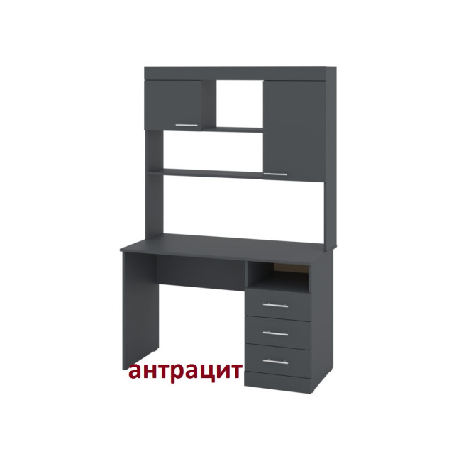 Стіл комп'ютерний письмовий 120 см 2 двері 3 ящики з надбудовою Альтаїр Пехотін