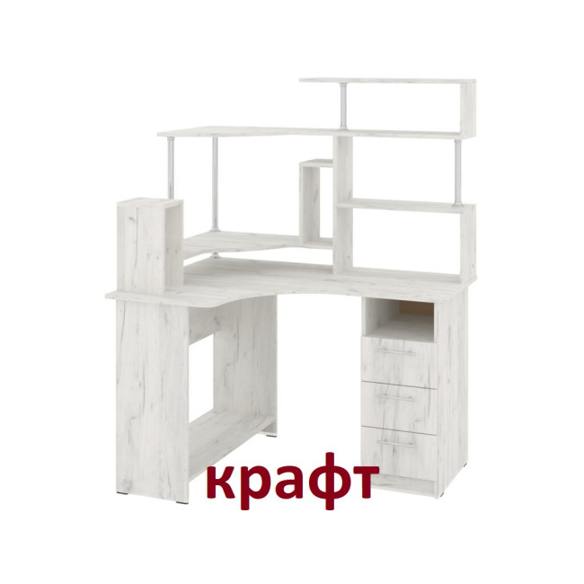 Стіл комп'ютерний кутовий 120/88 см Компакт з надбудовою Пєхотін