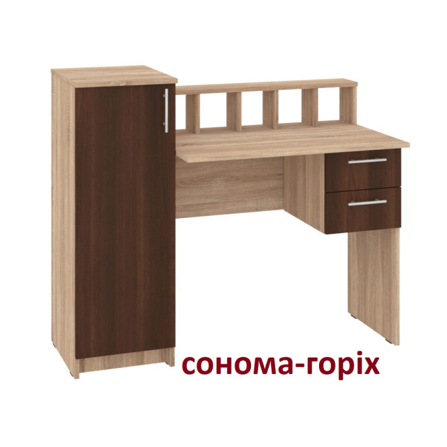 Стіл письмовий офісний для школяра 118 см 1 двері 2 ящики Прага Пехотін