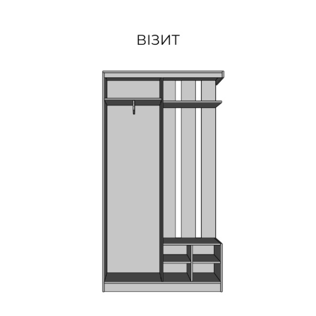 Прихожая купэ Визит дуб сонома 1200*450*2215 Світ Меблів